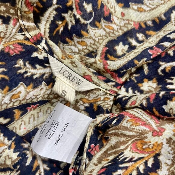 J.CREW BOHOCHIC PAISLEY TUNIC SZ SMALL 100%COTTON BLACK/PINK/BEIGE - Picture 5 of 16